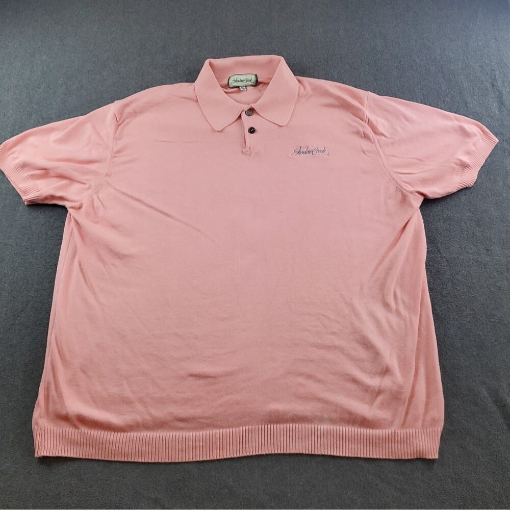 Vintage Shadow Creek Polo Shirt Mens Size 2XL Logo Pink Made in Italy